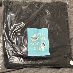 Anti Social Social Club Black Hoodie with Blue Logo
